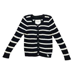 Abercrombie and Fitch Women’s Knit Button Up Cardigan Y2K Blue/White Stripped, S